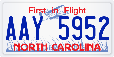 NC license plate AAY5952