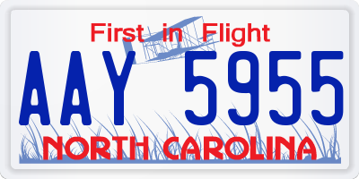 NC license plate AAY5955