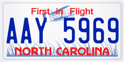 NC license plate AAY5969