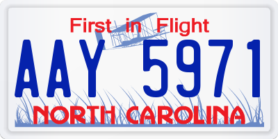 NC license plate AAY5971