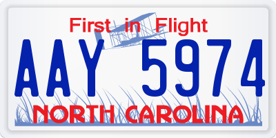 NC license plate AAY5974