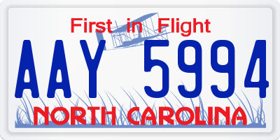 NC license plate AAY5994