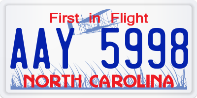 NC license plate AAY5998