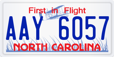 NC license plate AAY6057