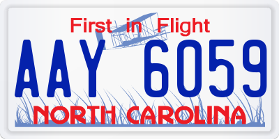 NC license plate AAY6059