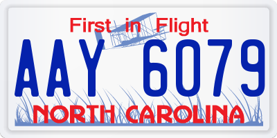 NC license plate AAY6079