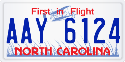 NC license plate AAY6124