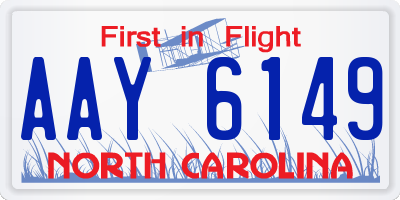 NC license plate AAY6149