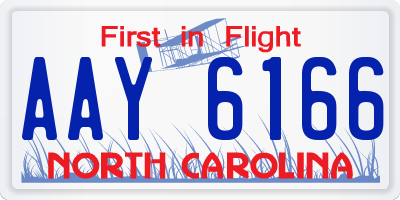 NC license plate AAY6166