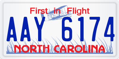 NC license plate AAY6174