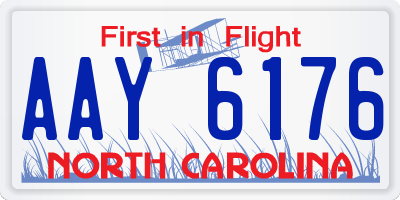 NC license plate AAY6176