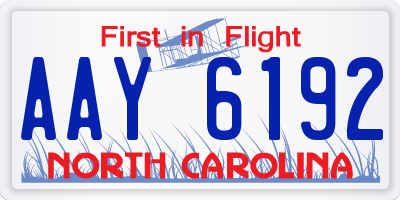 NC license plate AAY6192
