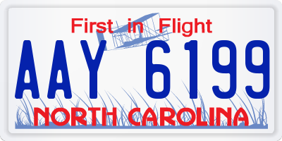 NC license plate AAY6199