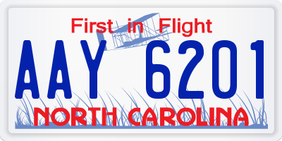 NC license plate AAY6201