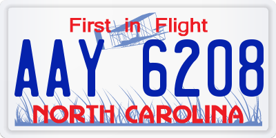 NC license plate AAY6208