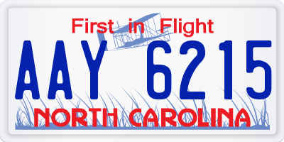NC license plate AAY6215