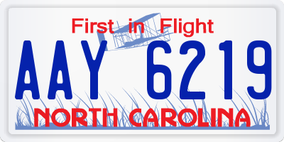 NC license plate AAY6219