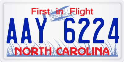 NC license plate AAY6224