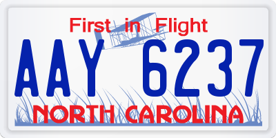 NC license plate AAY6237