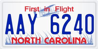 NC license plate AAY6240