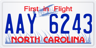 NC license plate AAY6243