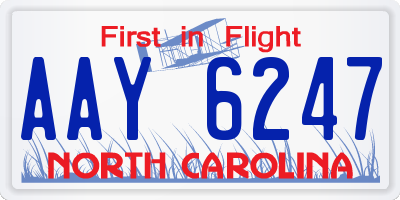 NC license plate AAY6247