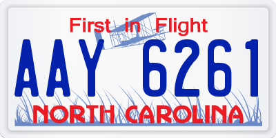 NC license plate AAY6261