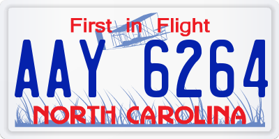 NC license plate AAY6264