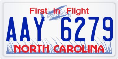 NC license plate AAY6279