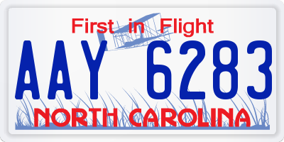 NC license plate AAY6283