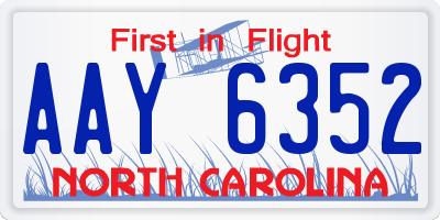 NC license plate AAY6352