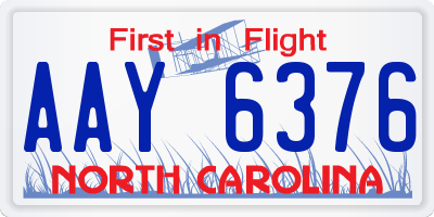 NC license plate AAY6376