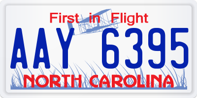 NC license plate AAY6395