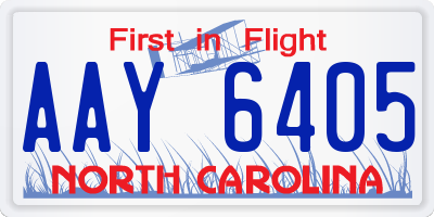 NC license plate AAY6405