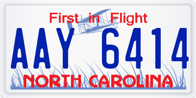 NC license plate AAY6414