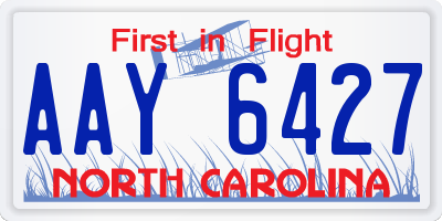 NC license plate AAY6427