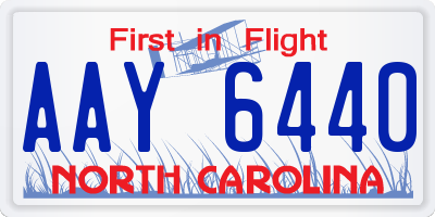 NC license plate AAY6440