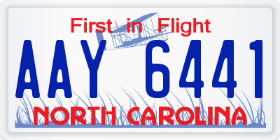 NC license plate AAY6441