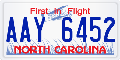 NC license plate AAY6452