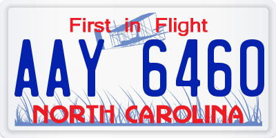 NC license plate AAY6460