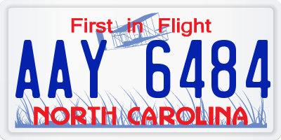 NC license plate AAY6484