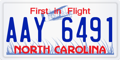 NC license plate AAY6491