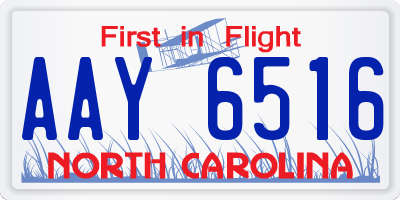 NC license plate AAY6516