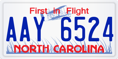 NC license plate AAY6524