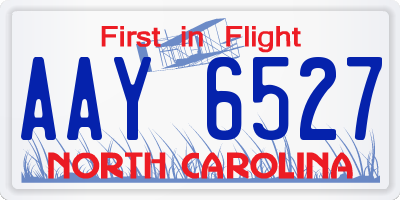 NC license plate AAY6527