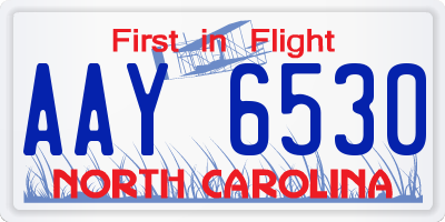 NC license plate AAY6530