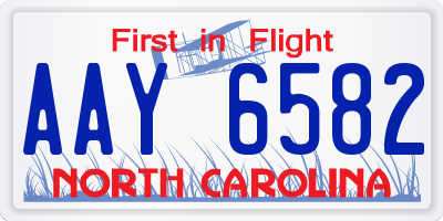 NC license plate AAY6582