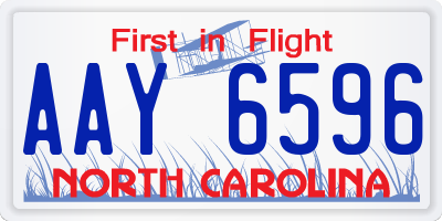 NC license plate AAY6596