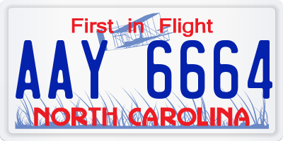 NC license plate AAY6664