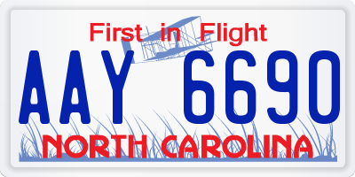 NC license plate AAY6690
